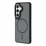 Magnetisk cover til Samsung Galaxy S25/S24, metallisk overflade, PC + TPU, stød- og ridsefast mobilcover