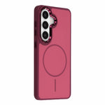 Magnetisk cover til Samsung Galaxy S25/S24, metallisk overflade, PC + TPU, stød- og ridsefast mobilcover