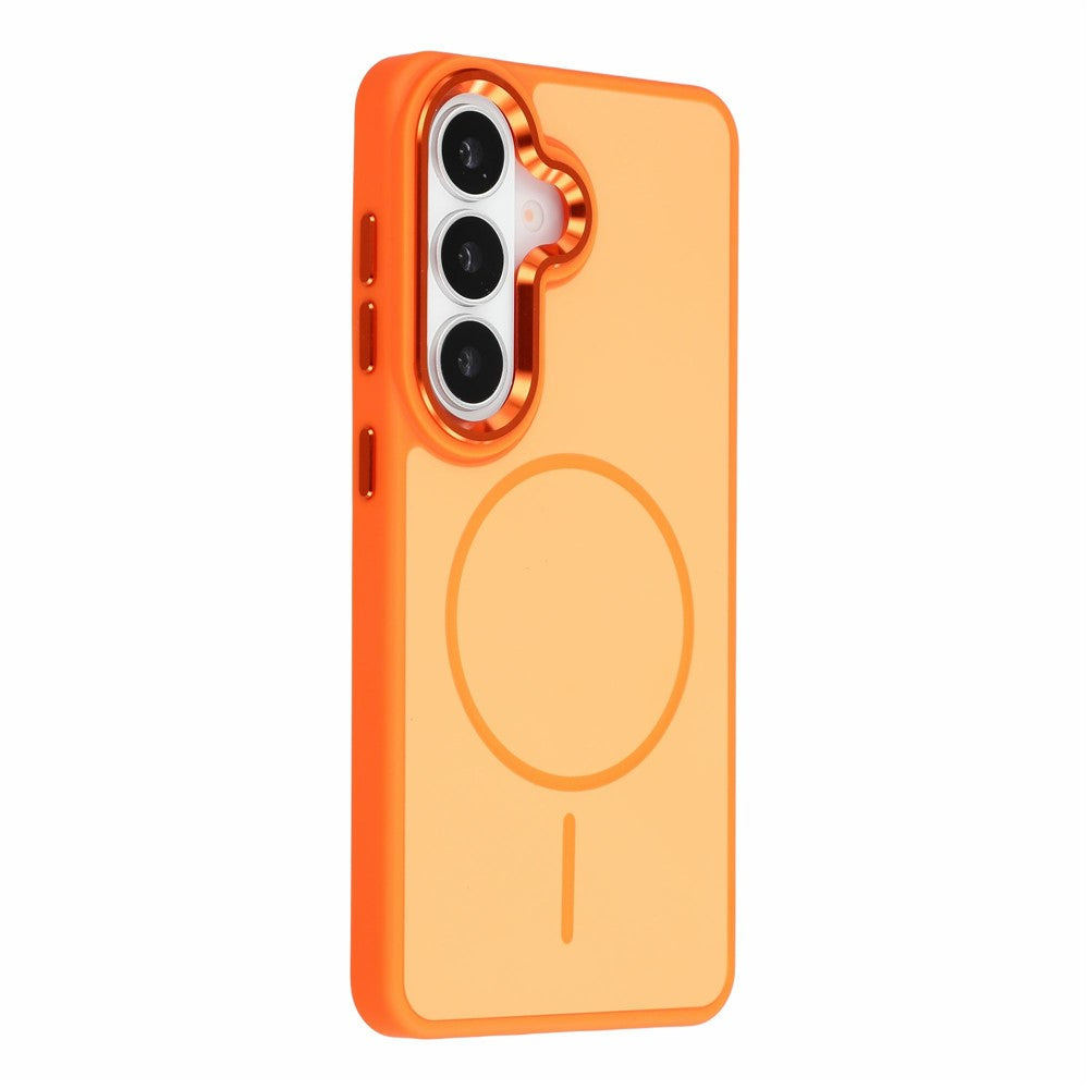 For Samsung Galaxy S25  /  S24 Magnetic Case Metallic Skin Feel PC + TPU Anti Drop Anti Scratch Phone Cover