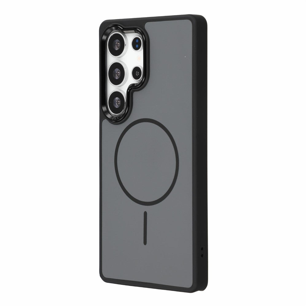 Magnetiskt skal för Samsung Galaxy S25 Ultra, metallisk hud, PC + TPU, fallskyddande och reptåligt mobilskal
