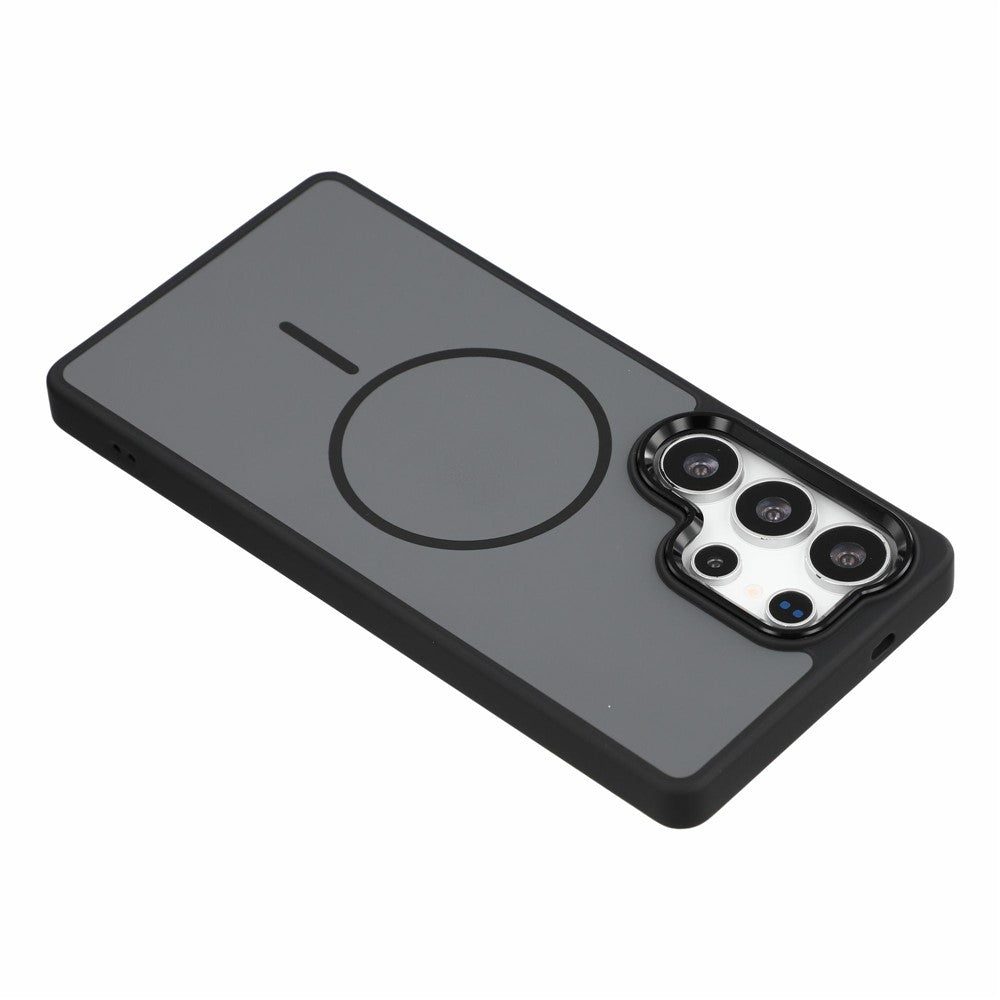 Magnetiskt skal för Samsung Galaxy S25 Ultra, metallisk hud, PC + TPU, fallskyddande och reptåligt mobilskal