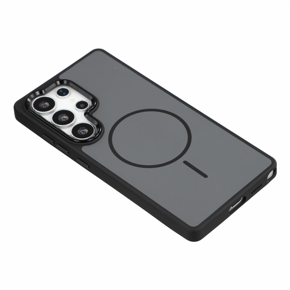 Magnetiskt skal för Samsung Galaxy S25 Ultra, metallisk hud, PC + TPU, fallskyddande och reptåligt mobilskal
