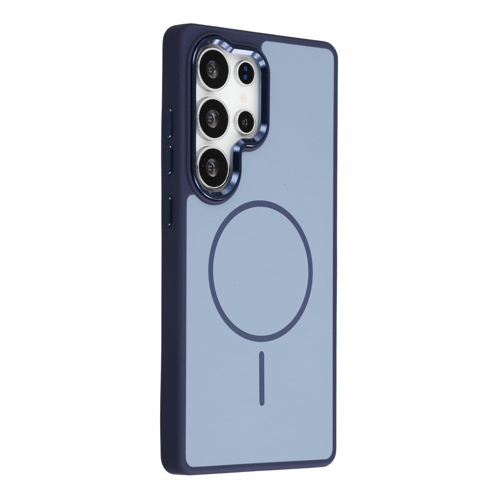 Magnetiskt skal för Samsung Galaxy S25 Ultra, metallisk hud, PC + TPU, fallskyddande och reptåligt mobilskal