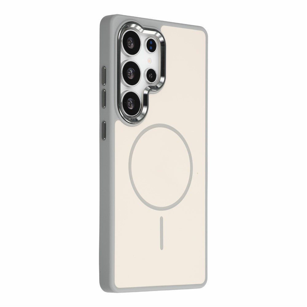 Magnetiskt skal för Samsung Galaxy S25 Ultra, metallisk hud, PC + TPU, fallskyddande och reptåligt mobilskal