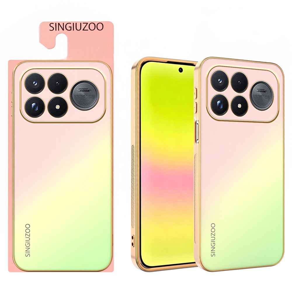 SINGIUZOO For Xiaomi Redmi K100 Pro Max 5G Case Electroplated AG Matte Gradient Color PC + TPU Phone Cover