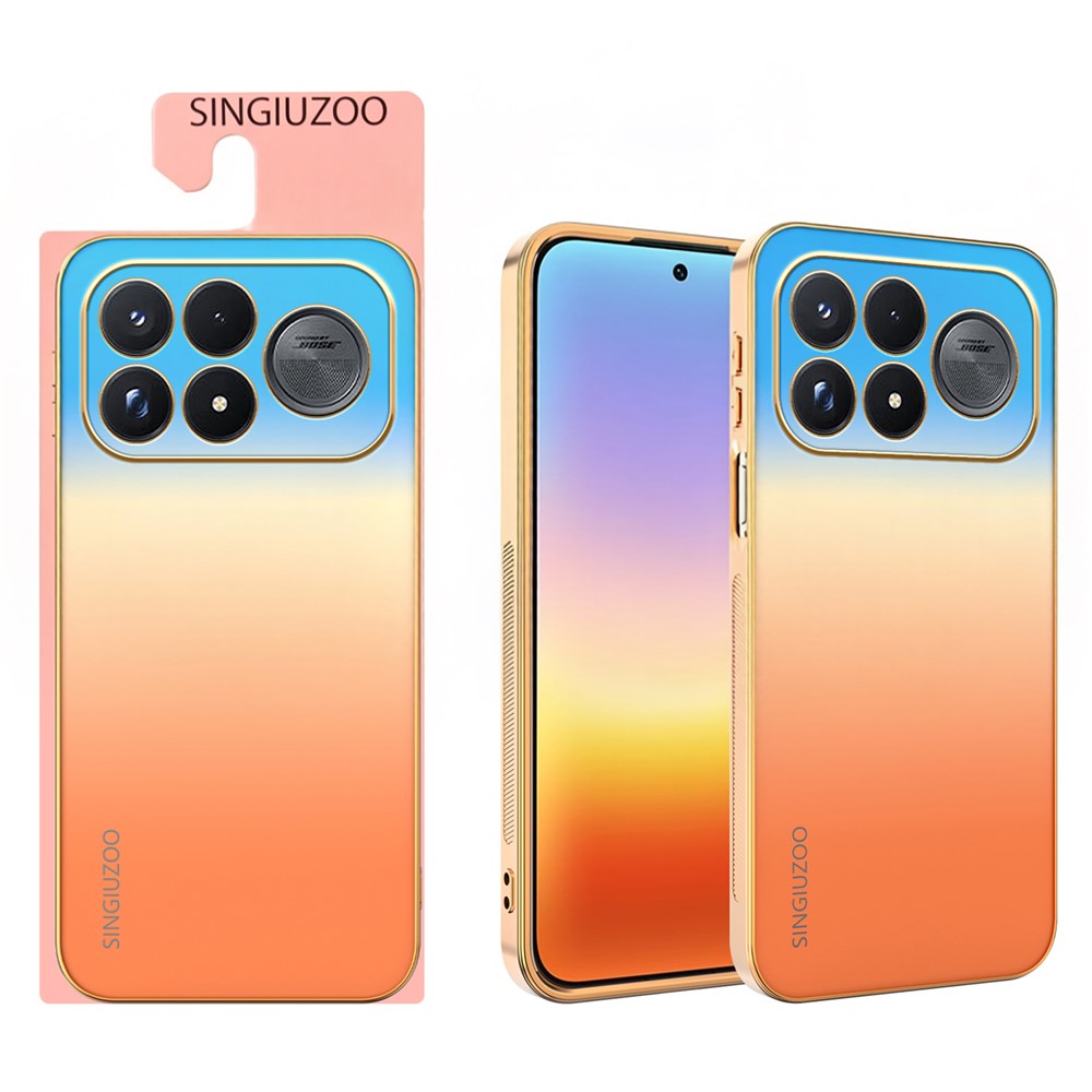 SINGIUZOO For Xiaomi Redmi K100 Pro Max 5G Case Electroplated AG Matte Gradient Color PC + TPU Phone Cover