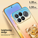 SINGIUZOO for Xiaomi Redmi K100 Pro Max 5G Case Glitter Bear Kickstand Electroplated Gradient Color PC + TPU Phone Cover