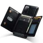 DG.MING M3-serien för Samsung Galaxy S20 FE 4G / 5G / S20 FE 2022 / S20 Lite 2-i-1 glittrigt PU-läderbelagt PC+TPU-bakskal med stativdesign, magnetisk, avtagbar dragkedja, plånboksfodral