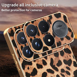 Xiaomi Redmi K100 Pro Max 5G (Kina) Fodral Leopardmönster PU-läderbelagd PC + TPU Galvaniserad mobilskal