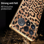 Xiaomi Redmi K100 Pro Max 5G (Kina) Fodral Leopardmönster PU-läderbelagd PC + TPU Galvaniserad mobilskal