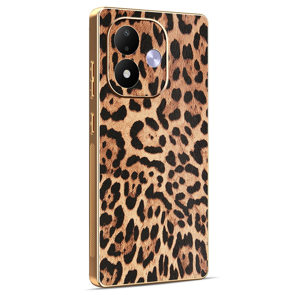 For Xiaomi Redmi Note 17 4G (Global) / Note 17 5G (Global) / Note 17 (India / China) 5G  Case Leopard Print PU Leather Coated PC + TPU Electroplating Phone Cover
