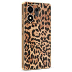 For Honor 600 Smart 5G / X7e Plus 5G / X7e Plus 4G Cover Leopardmønster PU-læderbelagt PC + TPU Galvaniseret Telefoncover