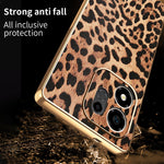 For Honor 600 Smart 5G / X7e Plus 5G / X7e Plus 4G Case Leopard Print PU Leather Coated PC + TPU Electroplating Phone Cover