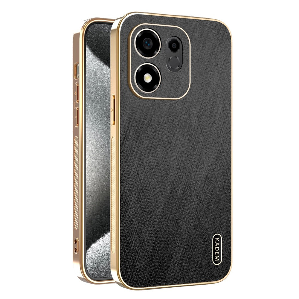 KADEM For Honor 600 Smart 5G  /  X7e Plus 5G  /  X7e Plus 4G Case Electroplating Silk Texture PU + TPU Phone Back Cover