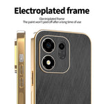 KADEM For Honor 600 Smart 5G  /  X7e Plus 5G  /  X7e Plus 4G Case Electroplating Silk Texture PU + TPU Phone Back Cover