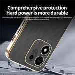 KADEM For Honor 600 Smart 5G  /  X7e Plus 5G  /  X7e Plus 4G Case Electroplating Silk Texture PU + TPU Phone Back Cover