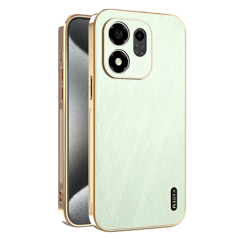 KADEM For Honor 600 Smart 5G  /  X7e Plus 5G  /  X7e Plus 4G Case Electroplating Silk Texture PU + TPU Phone Back Cover