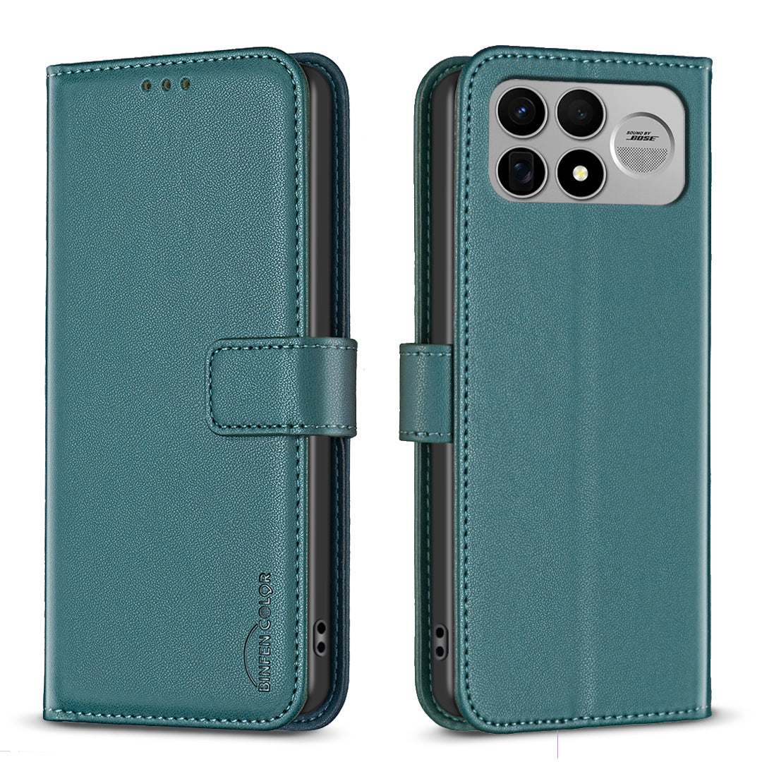 BINFEN COLOR BF17 mobilskal för Xiaomi Poco F9 Ultra / Poco F8 Ultra / Redmi K100 Pro Max 5G (Kina), plånboksfodral med flipdesign i läder