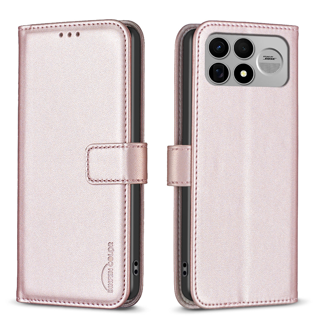 BINFEN COLOR BF17 mobilskal för Xiaomi Poco F9 Ultra / Poco F8 Ultra / Redmi K100 Pro Max 5G (Kina), plånboksfodral med flipdesign i läder