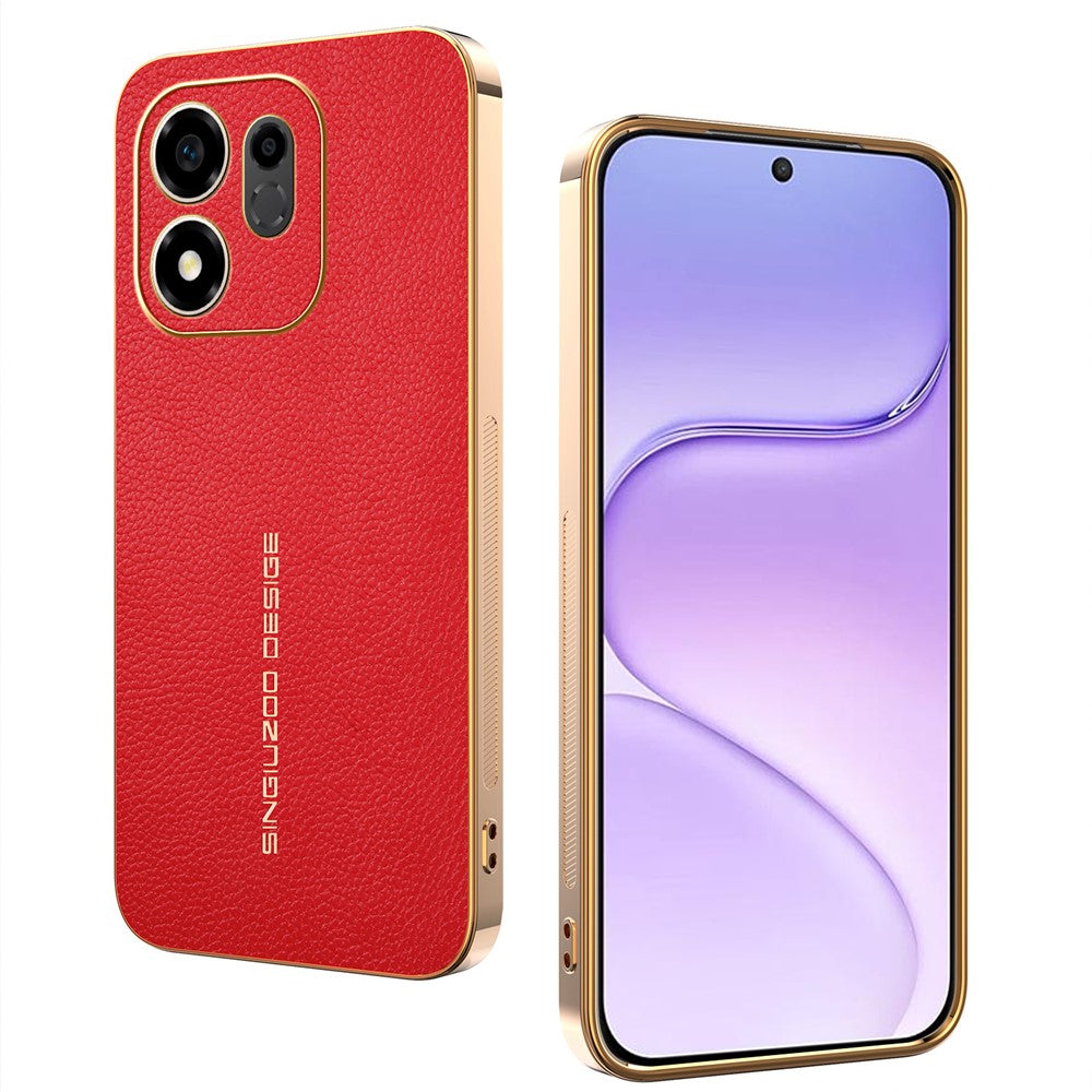 Til Honor 600 Smart 5G / X7e Plus 5G / X7e Plus 4G Cover Anti-ridse Litchi Tekstur TPU Læder PU Telefon Bagcover