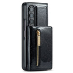 DG.MING M3-serien för Samsung Galaxy Z Fold3 5G 2-i-1 glittrigt PU-läderbelagt PC+TPU antikollisionsskyddande bakstycke magnetiskt avtagbart dragkedja plånboksfodral med stöd