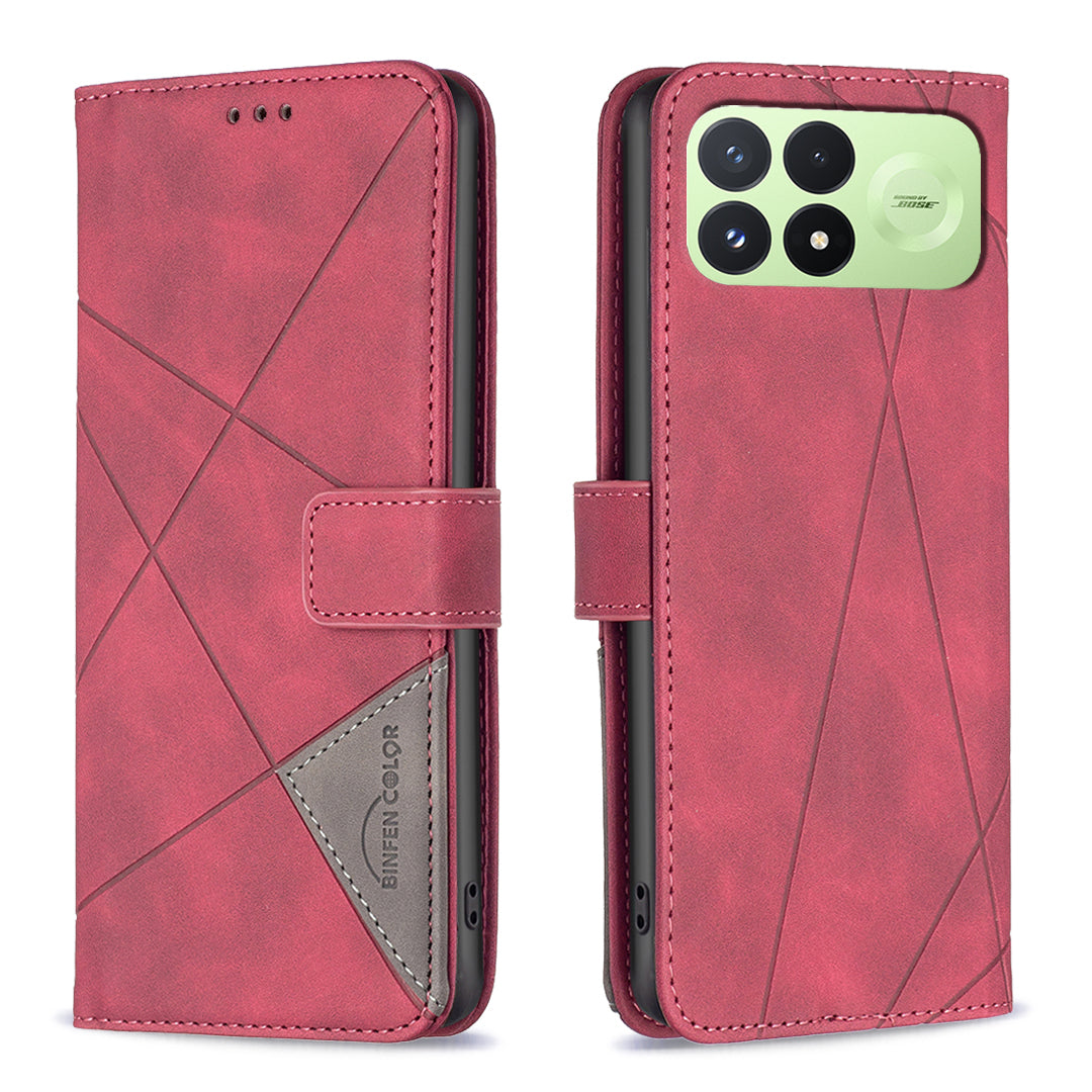 BINFEN COLOR för Xiaomi Poco F9 Pro 5G / Poco F8 Pro 5G / Redmi K100 Pro 5G (Kina) mobilskal Plånboksfodral Geometriskt Präglat Läderfodral