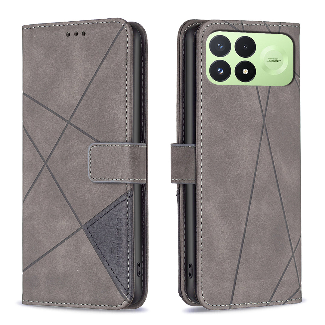 BINFEN COLOR för Xiaomi Poco F9 Pro 5G / Poco F8 Pro 5G / Redmi K100 Pro 5G (Kina) mobilskal Plånboksfodral Geometriskt Präglat Läderfodral