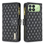BINFEN COLOR for Xiaomi Redmi K100 Pro 5G / Xiaomi Poco F8 Pro 5G BF Style-15 Leather Case Zipper Pocket Rhombus Phone Cover