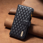 BINFEN COLOR for Xiaomi Redmi K100 Pro 5G / Xiaomi Poco F8 Pro 5G BF Style-15 Leather Case Zipper Pocket Rhombus Phone Cover
