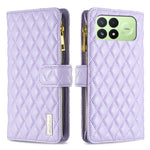 BINFEN COLOR for Xiaomi Redmi K100 Pro 5G / Xiaomi Poco F8 Pro 5G BF Style-15 Leather Case Zipper Pocket Rhombus Phone Cover