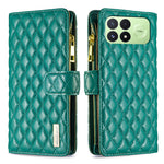 BINFEN COLOR for Xiaomi Redmi K100 Pro 5G / Xiaomi Poco F8 Pro 5G BF Style-15 Leather Case Zipper Pocket Rhombus Phone Cover