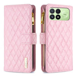 BINFEN COLOR for Xiaomi Redmi K100 Pro 5G / Xiaomi Poco F8 Pro 5G BF Style-15 Leather Case Zipper Pocket Rhombus Phone Cover