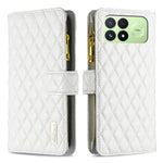 BINFEN COLOR for Xiaomi Redmi K100 Pro 5G / Xiaomi Poco F8 Pro 5G BF Style-15 Leather Case Zipper Pocket Rhombus Phone Cover