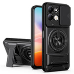 For Xiaomi Redmi 17 5G  /  Redmi 17 4G Magnetic Case Ring Holder Foldable Kickstand TPU PC Phone Cover with Camera Lens Slider