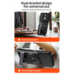 For Xiaomi Redmi 17 5G  /  Redmi 17 4G Magnetic Case Ring Holder Foldable Kickstand TPU PC Phone Cover with Camera Lens Slider