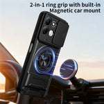 For Xiaomi Redmi 17 5G  /  Redmi 17 4G Magnetic Case Ring Holder Foldable Kickstand TPU PC Phone Cover with Camera Lens Slider