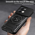 For Xiaomi Redmi 17 5G  /  Redmi 17 4G Magnetic Case Ring Holder Foldable Kickstand TPU PC Phone Cover with Camera Lens Slider