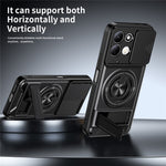 For Xiaomi Redmi 17 5G  /  Redmi 17 4G Magnetic Case Ring Holder Foldable Kickstand TPU PC Phone Cover with Camera Lens Slider