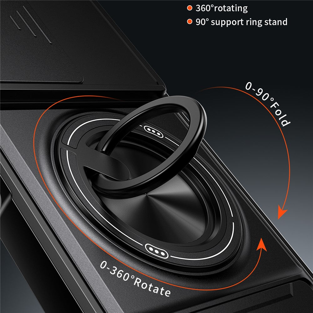 For Xiaomi Redmi 17 5G  /  Redmi 17 4G Magnetic Case Ring Holder Foldable Kickstand TPU PC Phone Cover with Camera Lens Slider