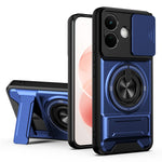 For Xiaomi Redmi Note 17 Pro 5G Magnetic Case Ring Holder Foldable Kickstand TPU PC Phone Cover with Camera Lens Slider