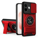 For Xiaomi Redmi Note 17 Pro 5G Magnetic Case Ring Holder Foldable Kickstand TPU PC Phone Cover with Camera Lens Slider