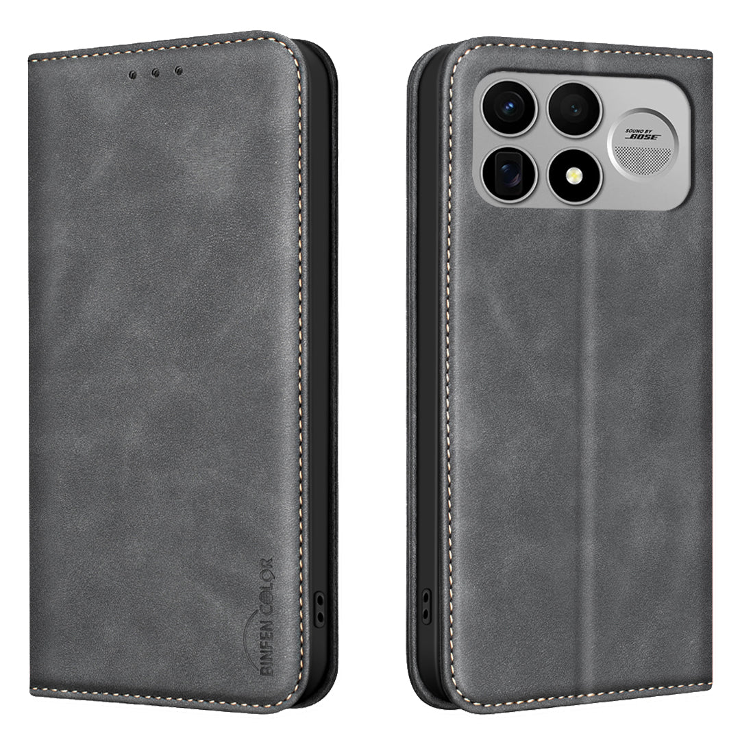 BINFEN COLOR for Xiaomi Poco F9 Ultra / Poco F8 Ultra / Redmi K100 Pro Max 5G (China)  RFID Blocking Calf Texture PU Leather Phone Cover