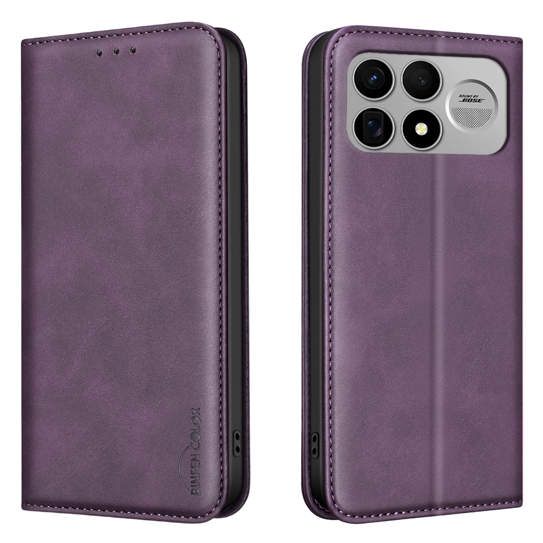 BINFEN COLOR for Xiaomi Poco F9 Ultra / Poco F8 Ultra / Redmi K100 Pro Max 5G (China)  RFID Blocking Calf Texture PU Leather Phone Cover