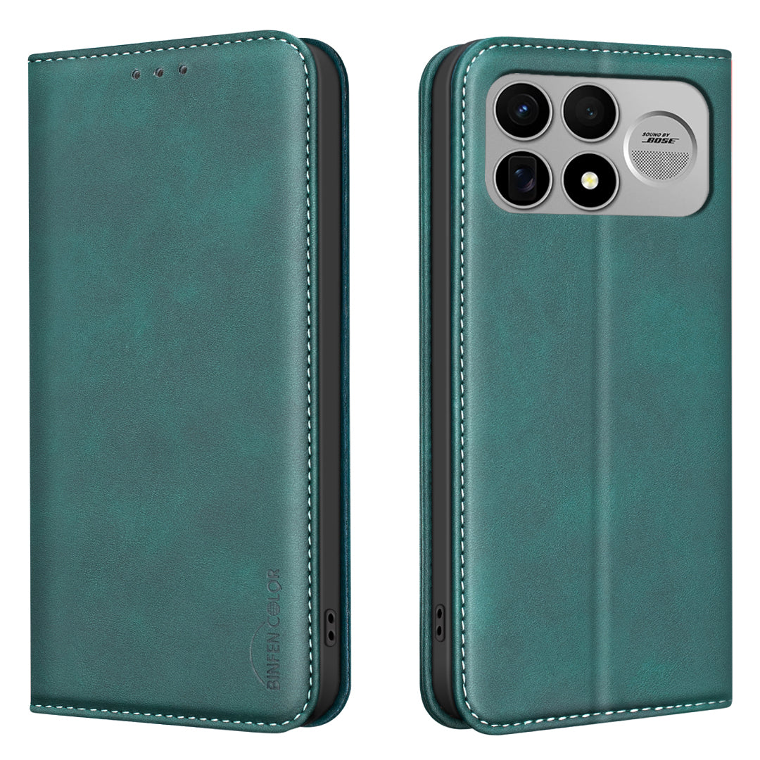 BINFEN COLOR for Xiaomi Poco F9 Ultra / Poco F8 Ultra / Redmi K100 Pro Max 5G (China)  RFID Blocking Calf Texture PU Leather Phone Cover