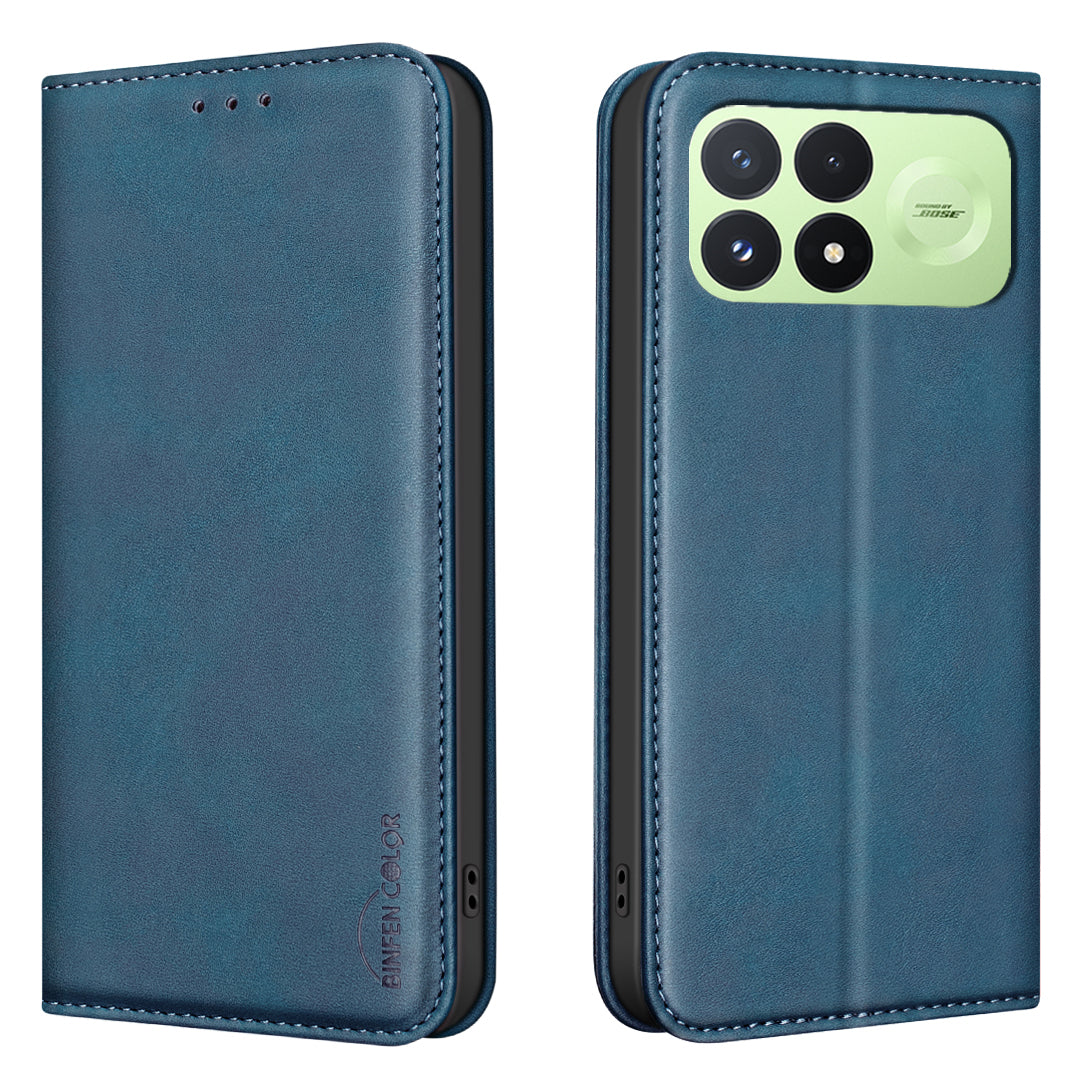 BINFEN COLOR for Xiaomi Poco F9 Pro 5G / Poco F8 Pro 5G / Redmi K100 Pro 5G (China) RFID Blocking Calf Texture PU Leather Phone Cover