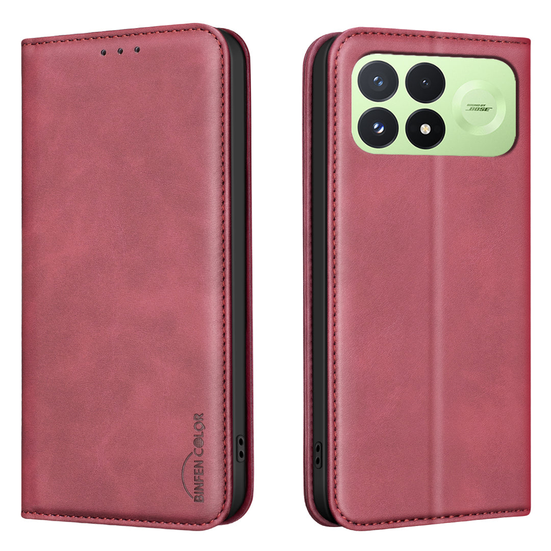 BINFEN COLOR for Xiaomi Poco F9 Pro 5G / Poco F8 Pro 5G / Redmi K100 Pro 5G (China) RFID Blocking Calf Texture PU Leather Phone Cover