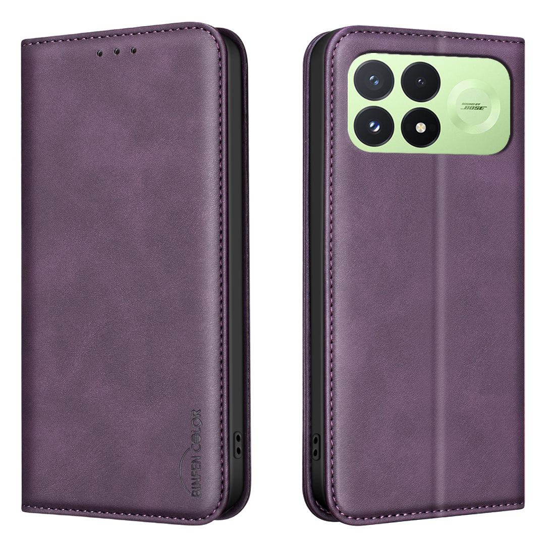 BINFEN COLOR for Xiaomi Poco F9 Pro 5G / Poco F8 Pro 5G / Redmi K100 Pro 5G (China) RFID Blocking Calf Texture PU Leather Phone Cover