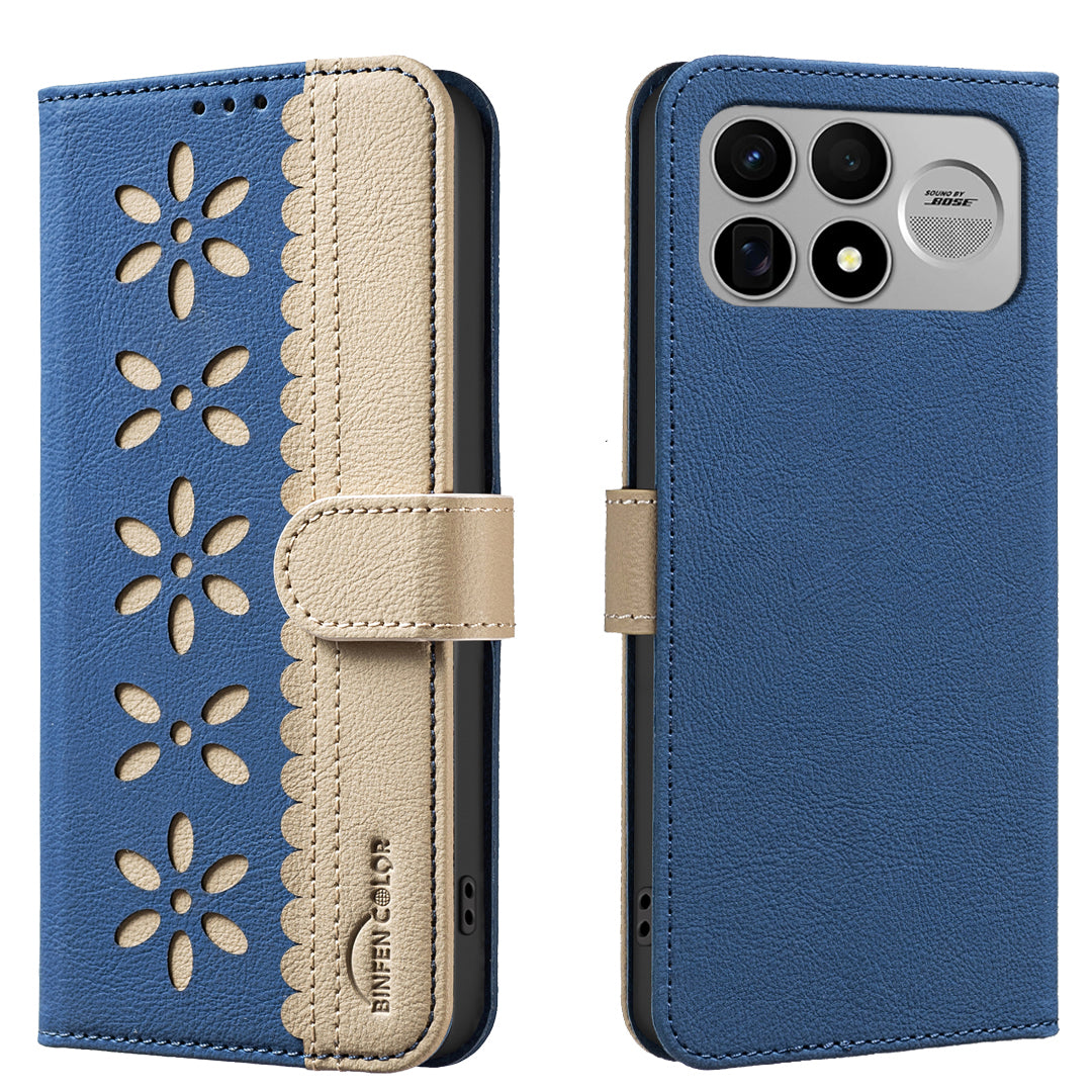 BINFEN COLOR for Xiaomi Poco F9 Ultra / Poco F8 Ultra / Redmi K100 Pro Max 5G (China)  BF36 Leather Case Floral Pattern Phone Cover RFID Blocking Wallet Stand