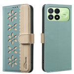 BINFEN COLOR for Xiaomi Poco F9 Pro 5G / Poco F8 Pro 5G / Redmi K100 Pro 5G (China) BF36 Leather Case Floral Pattern Phone Cover RFID Blocking Wallet Stand