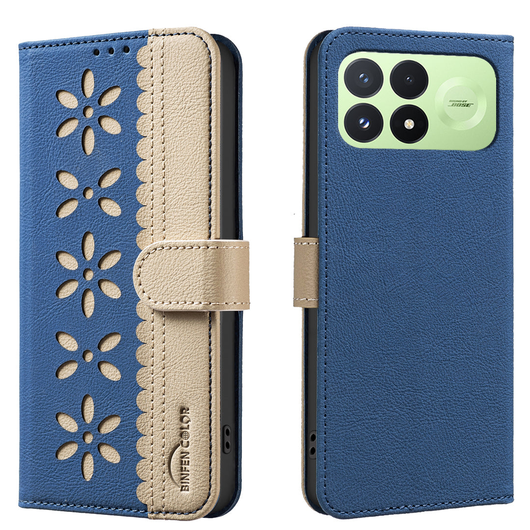 BINFEN COLOR for Xiaomi Poco F9 Pro 5G / Poco F8 Pro 5G / Redmi K100 Pro 5G (China) BF36 Leather Case Floral Pattern Phone Cover RFID Blocking Wallet Stand